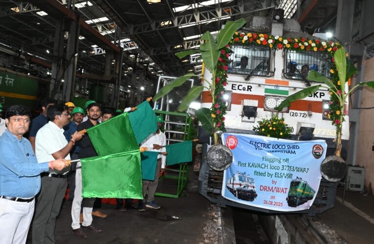 First Kavach-equipped locomotive flagged off from ELS-Visakhapatnam