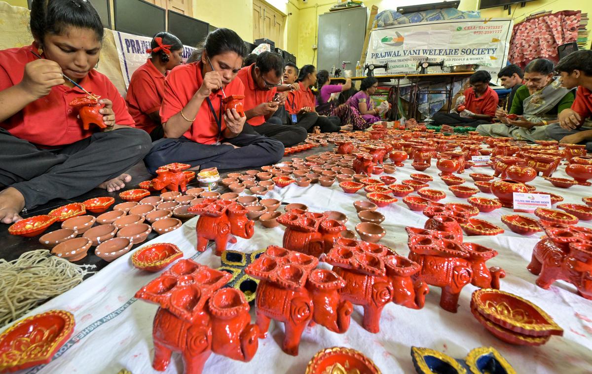 Specially-Abled Children Craft Diyas, Light Up Lives