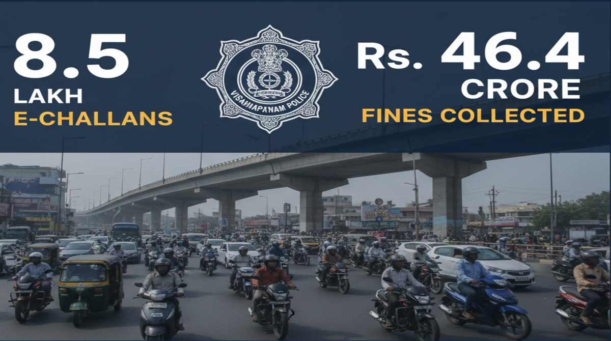 Visakhapatnam Police Issue Record 8.5 Lakh E-Challans