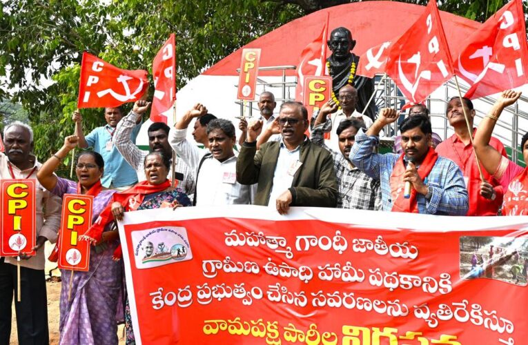 Left parties protest Centre’s proposed changes to MGNREGA