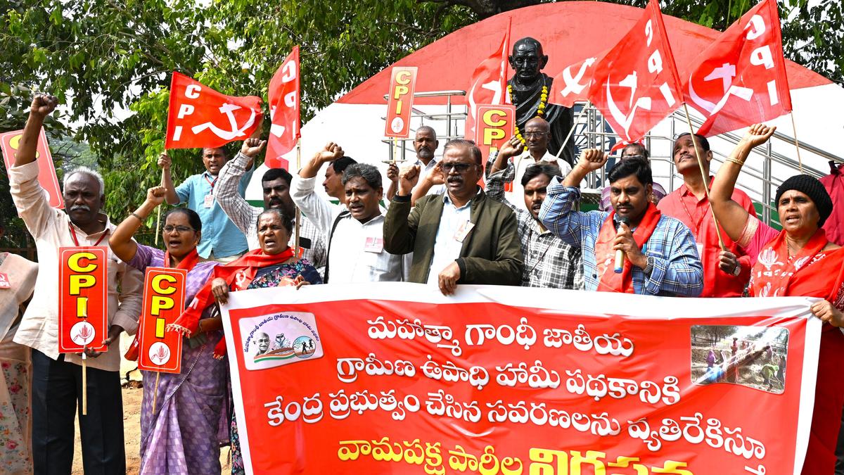 Left parties protest Centre’s proposed changes to MGNREGA