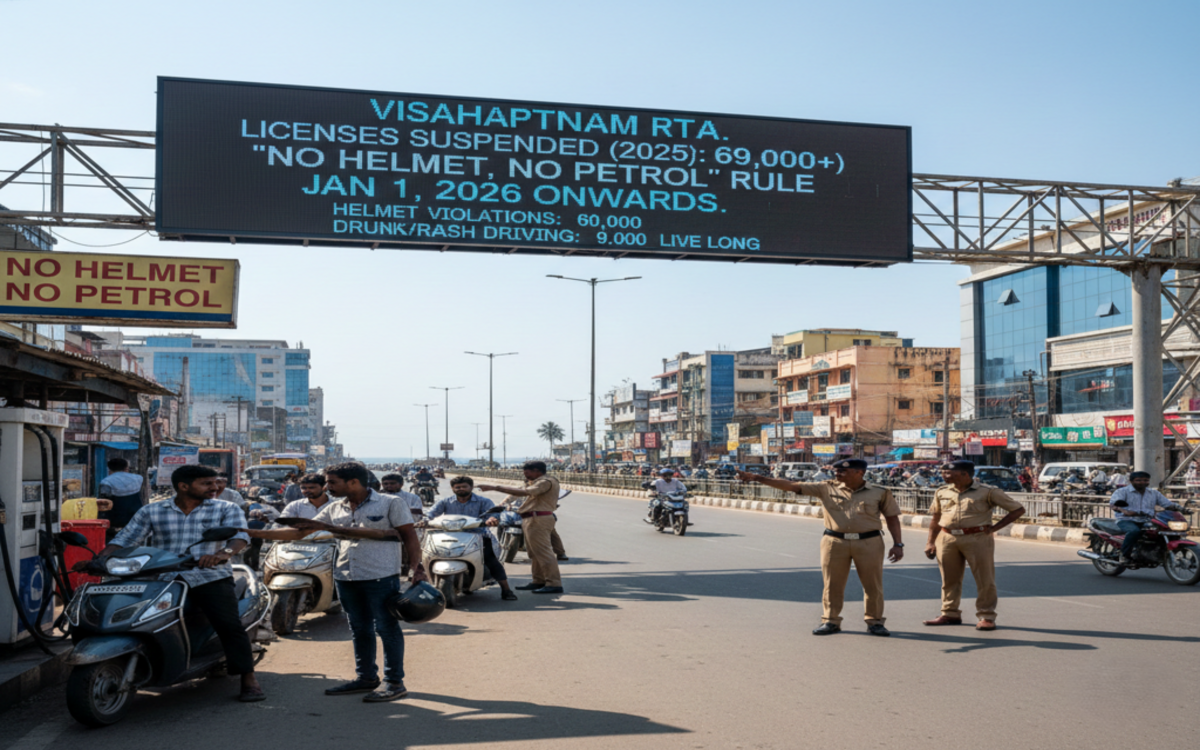 Over 69,000 Driving Licences Suspended in Vizag in 2025