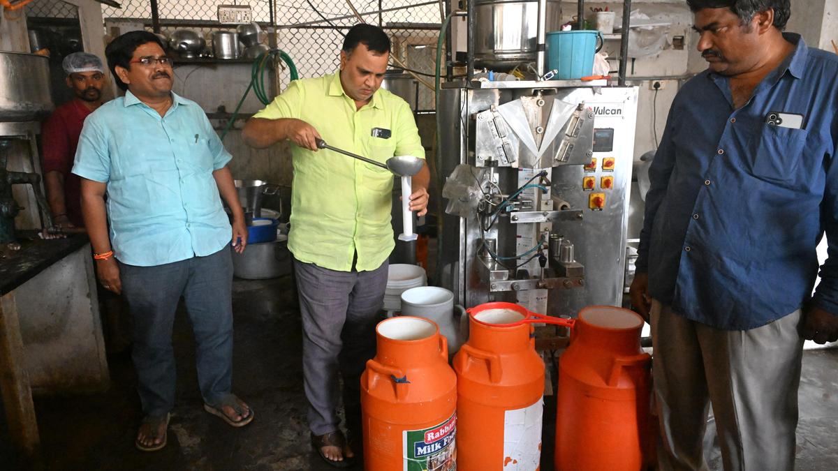 Loose Milk Under Scanner in City