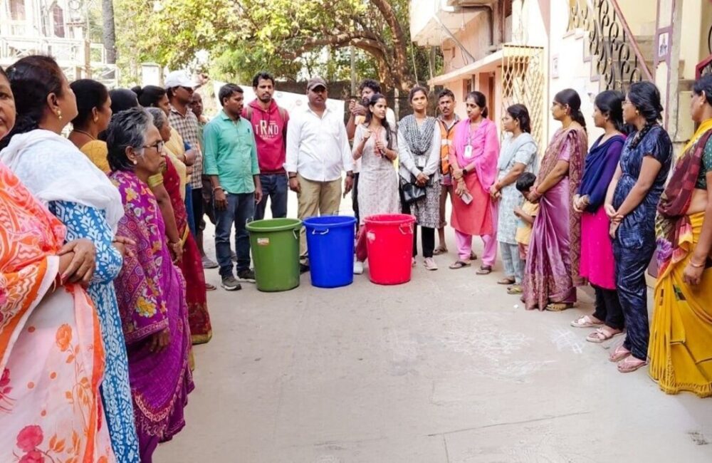 Awareness drive on waste segregation held at Adarsh Nagar slum