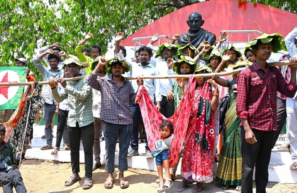 Tribals intensify protest for road connectivity in Anakapalli