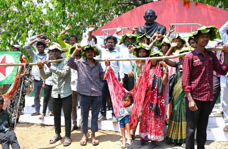 Tribals intensify protest for road connectivity in Anakapalli