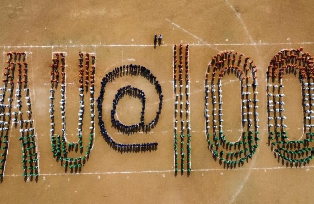 AU marks centenary with stunning “AU@100” human formation