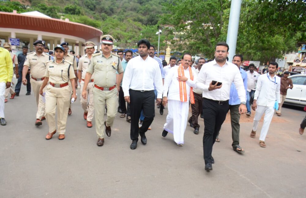 Officials review Chandanotsavam arrangements at Simhachalam
