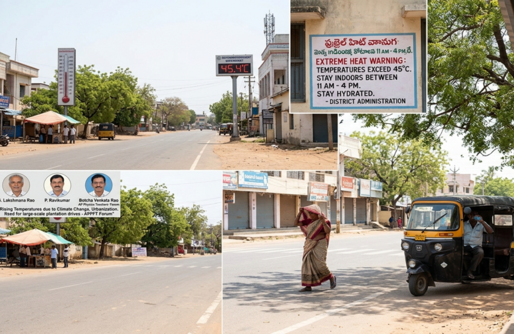 Srikakulam scorches as mercury hits 45.4°C; heatwave grips district