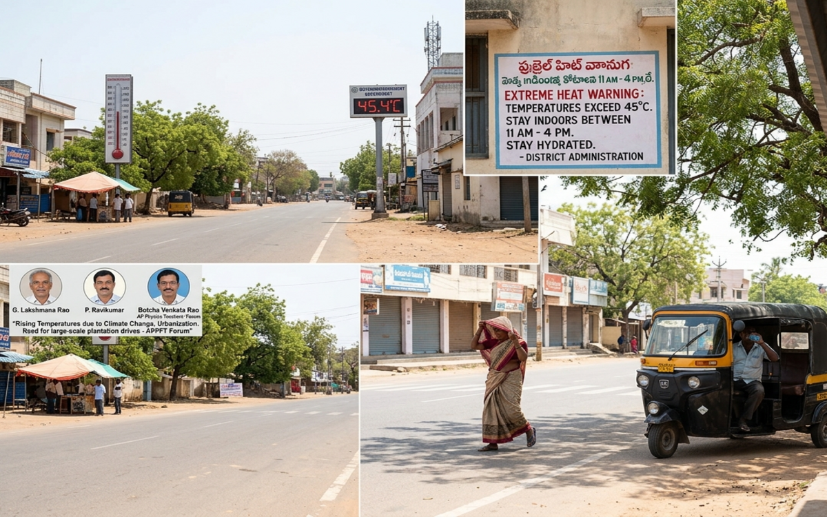 Srikakulam scorches as mercury hits 45.4°C; heatwave grips district