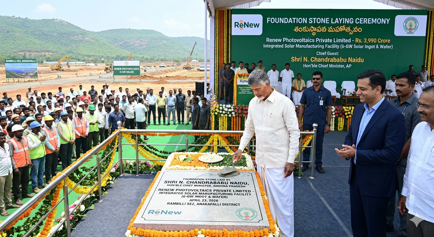 Naidu to launch ₹3,990-crore ReNew solar project in Anakapalli