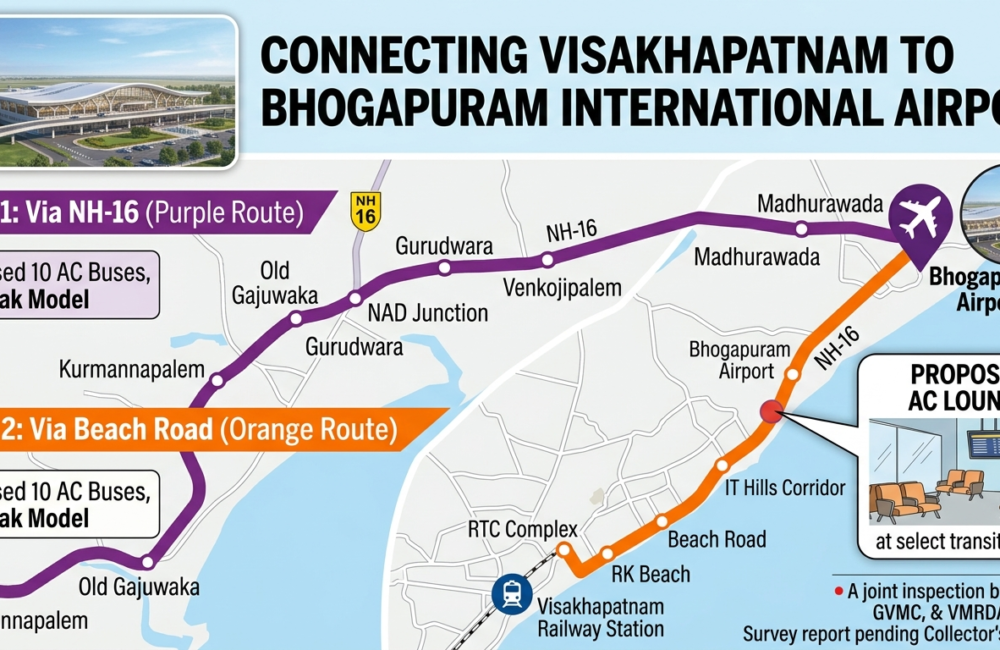 Bus Routes Planned to Link Visakhapatnam with Bhogapuram Airport