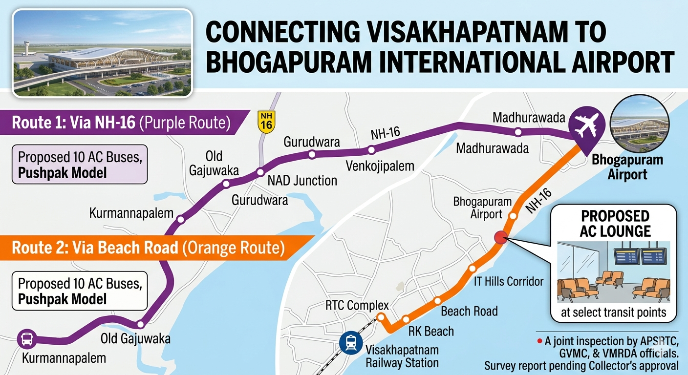 Bus Routes Planned to Link Visakhapatnam with Bhogapuram Airport