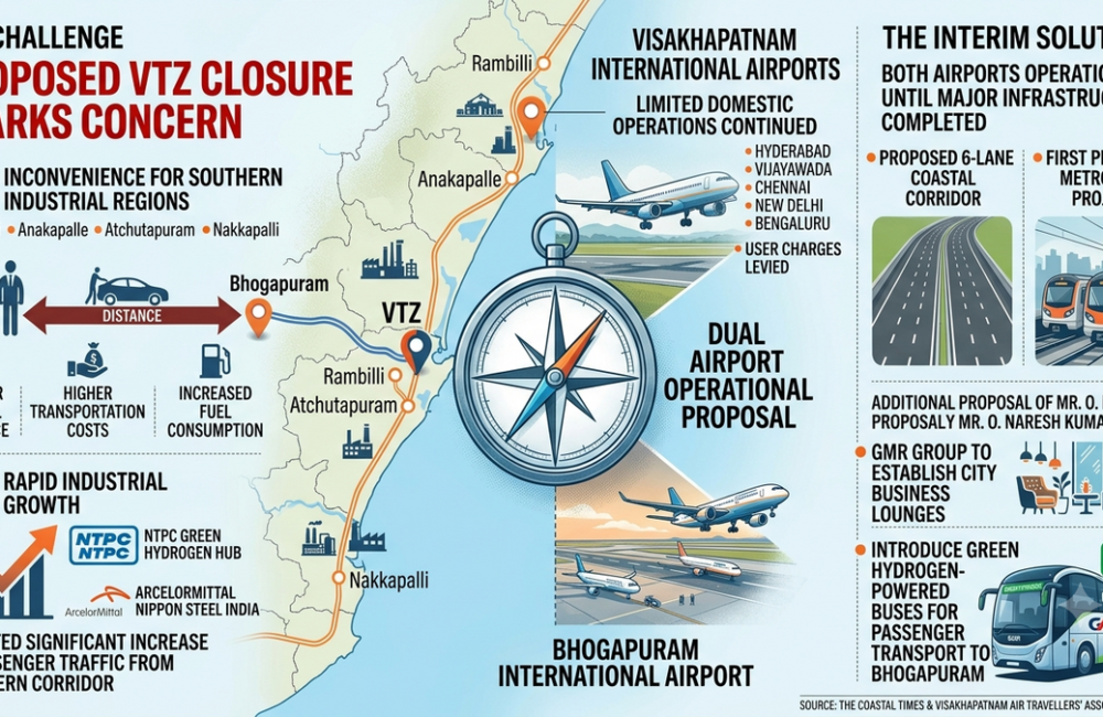 Industry leaders pitch dual-airport plan for Vizag amid connectivity concerns