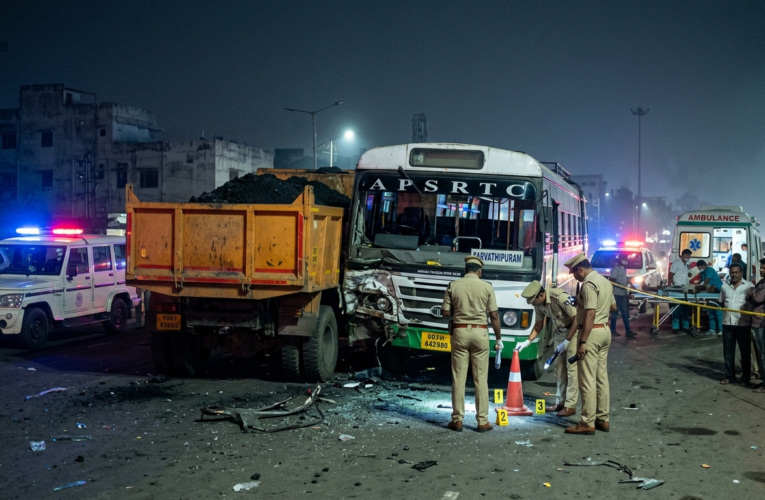 Three killed, seven hurt as APSRTC bus rams coal-laden tipper in Vizag