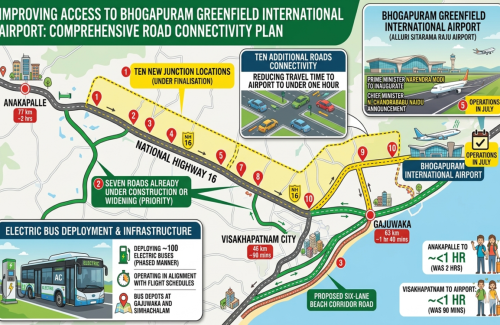 Bhogapuram Airport Connectivity Gets a Boost with Ten New Road Links