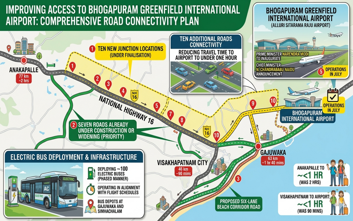 Bhogapuram Airport Connectivity Gets a Boost with Ten New Road Links