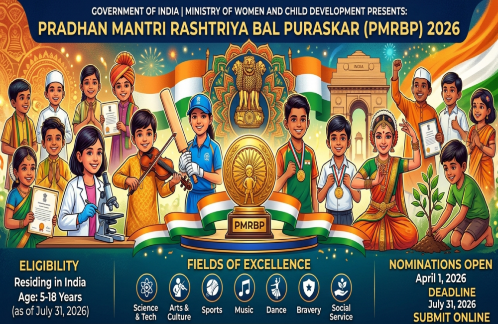 Nominations open for PM Rashtriya Bal Puraskar 2026