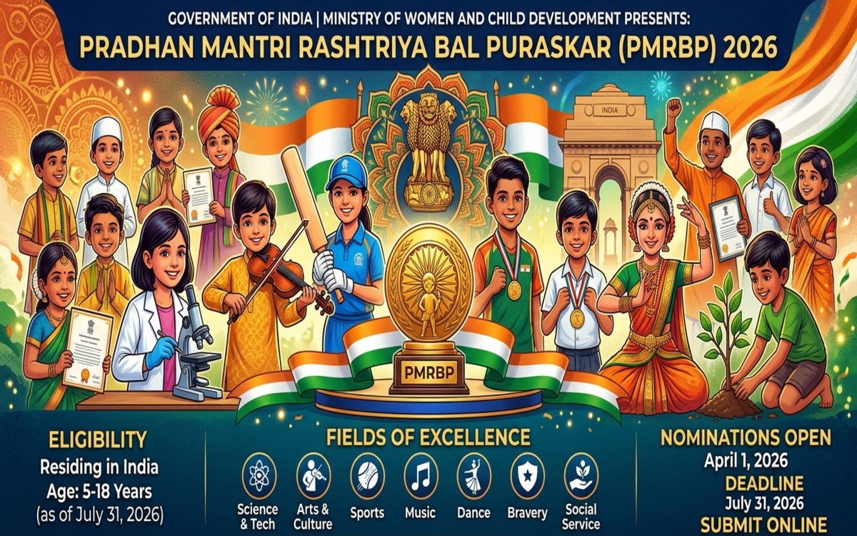 Nominations open for PM Rashtriya Bal Puraskar 2026