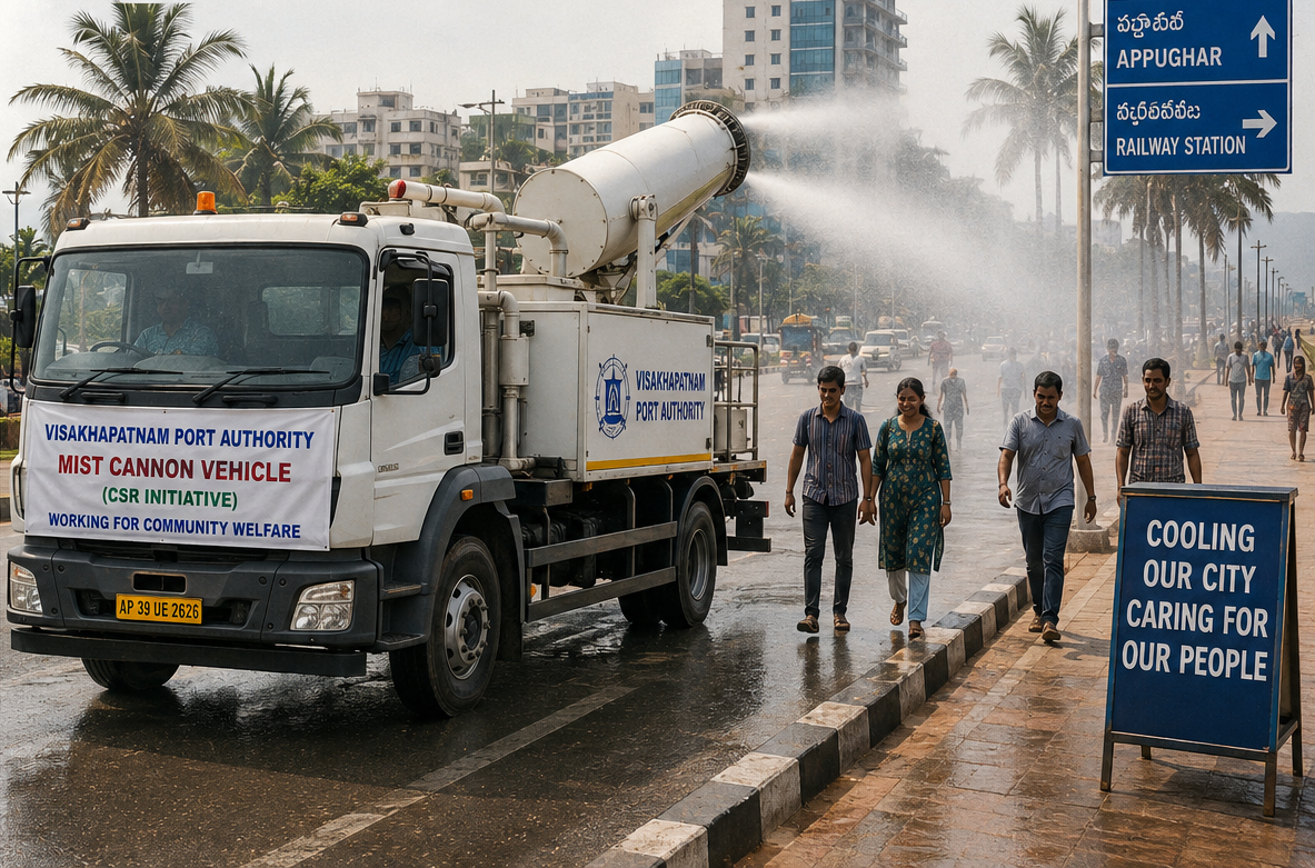 VPA deploys mist cannon vehicles to provide relief from heatwave in Vizag