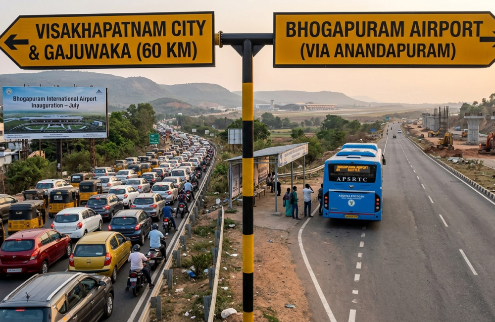 Connectivity concerns persist ahead of Bhogapuram airport launch