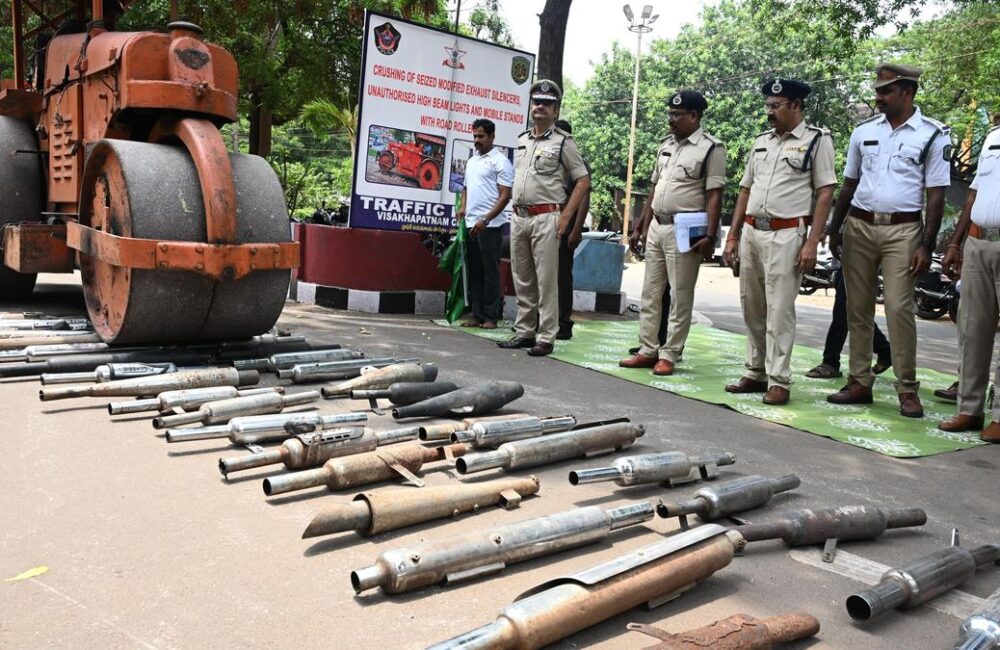 City Police Destroy 142 Modified Silencers in Crackdown on Traffic Violations