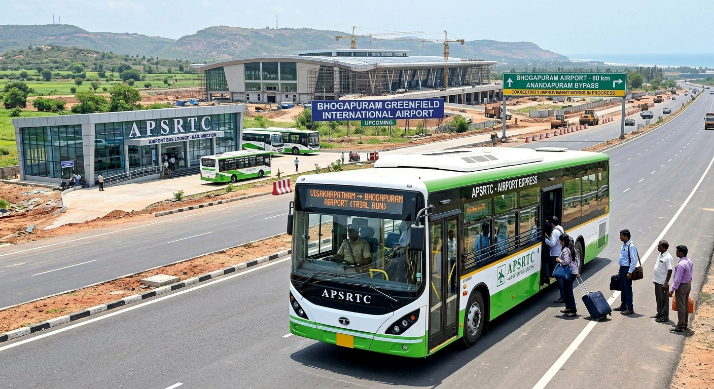 APSRTC plans electric bus services to Bhogapuram airport