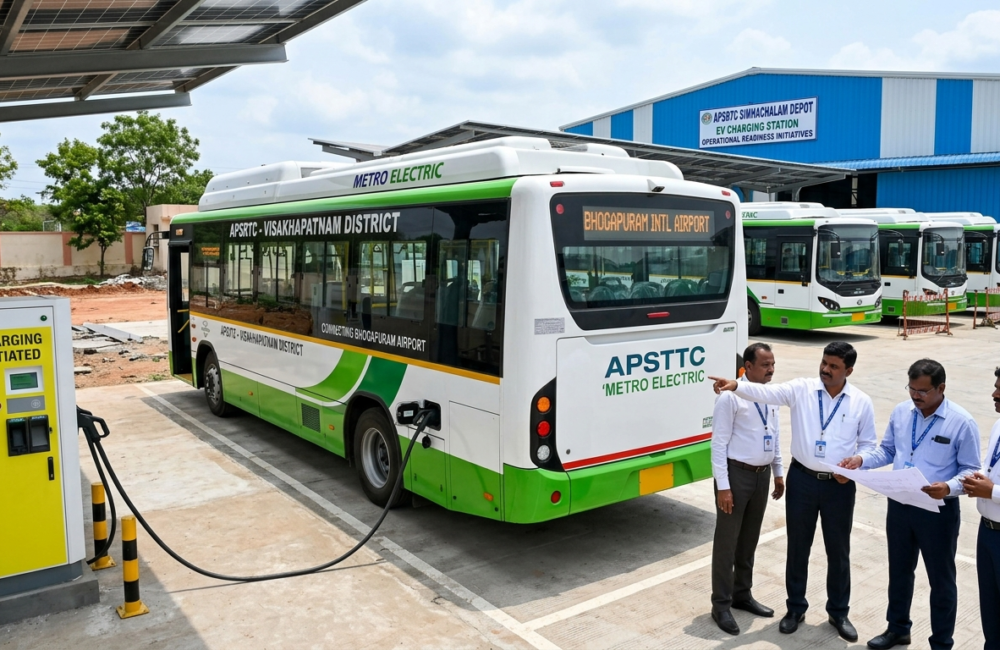 APSRTC to Roll Out 100 Electric Buses in Vizag, Bhogapuram Airport Link Prioritised