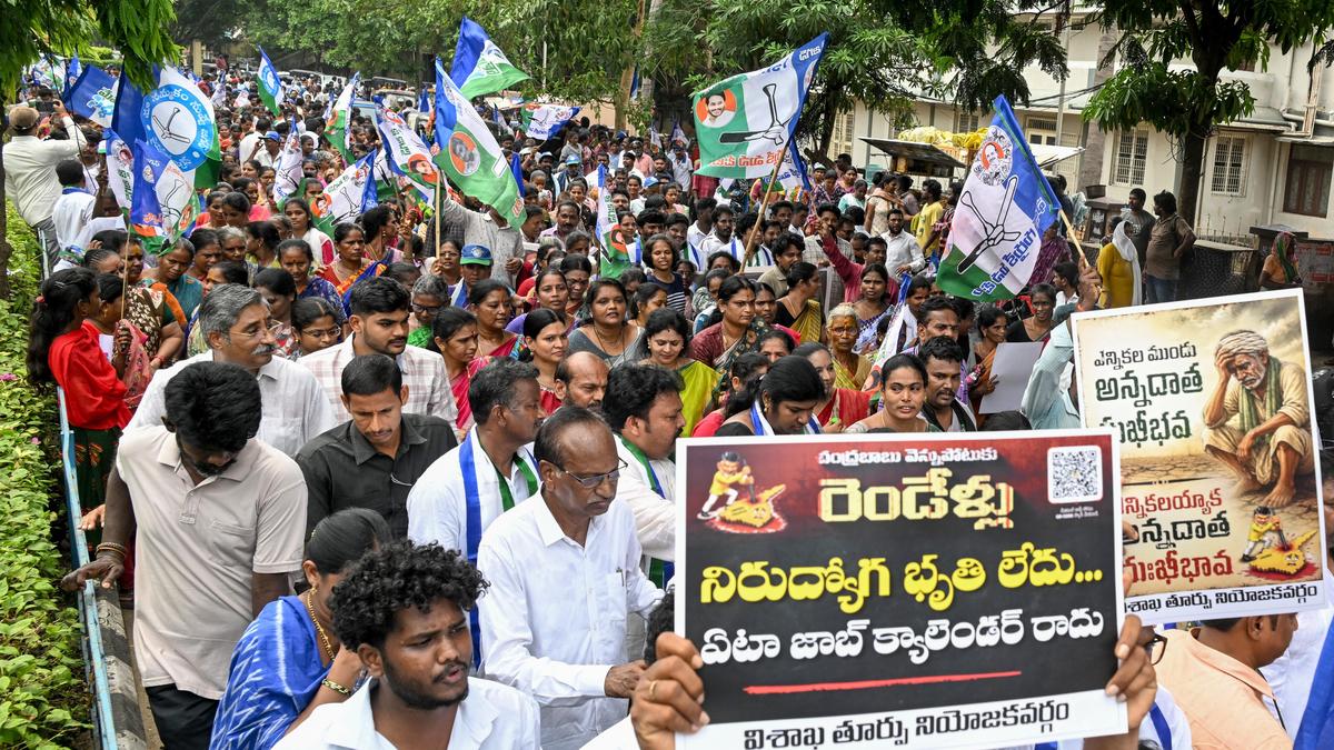 YSRCP Holds Protest Over “Two Years of Betrayal” Alleging Unfulfilled NDA Promises