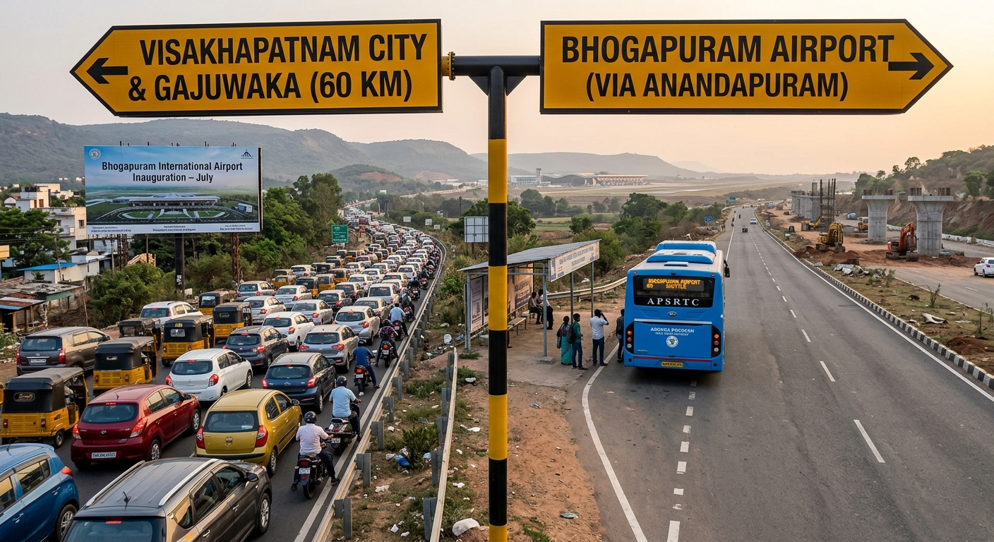 Connectivity concerns persist ahead of Bhogapuram airport launch