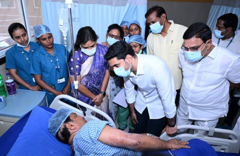 Lokesh Assures Long-Term Support for VSP Blast Victims
