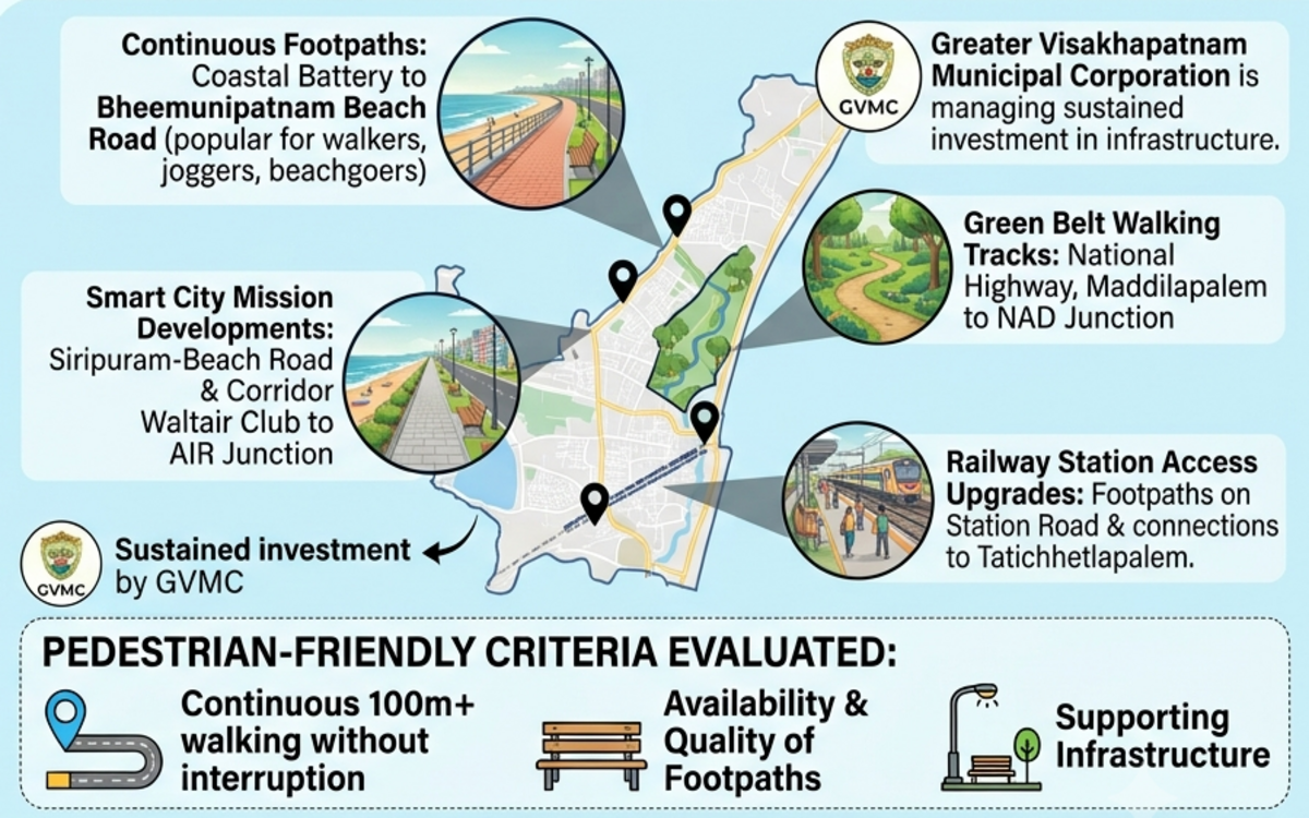 Vizag ranks fifth in pedestrian-friendly infrastructure