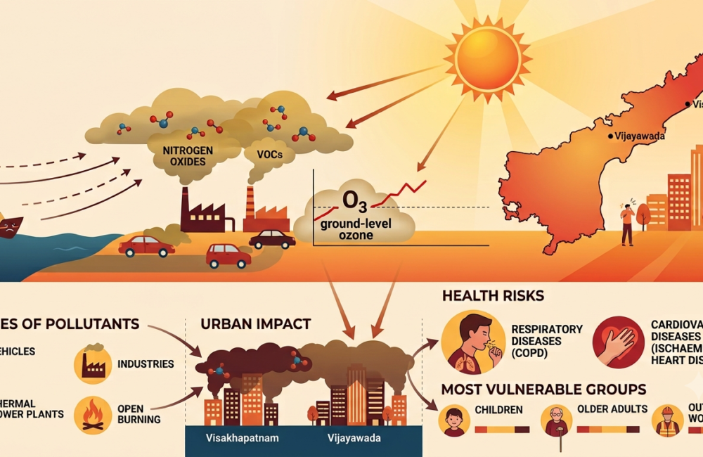 Heatwaves raise ground-level ozone in Andhra Pradesh, says IIT Kharagpur study