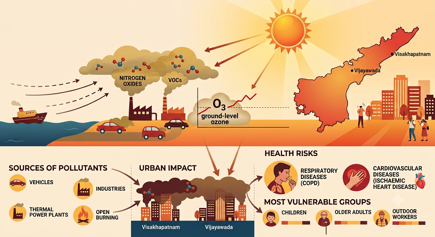Heatwaves raise ground-level ozone in Andhra Pradesh, says IIT Kharagpur study