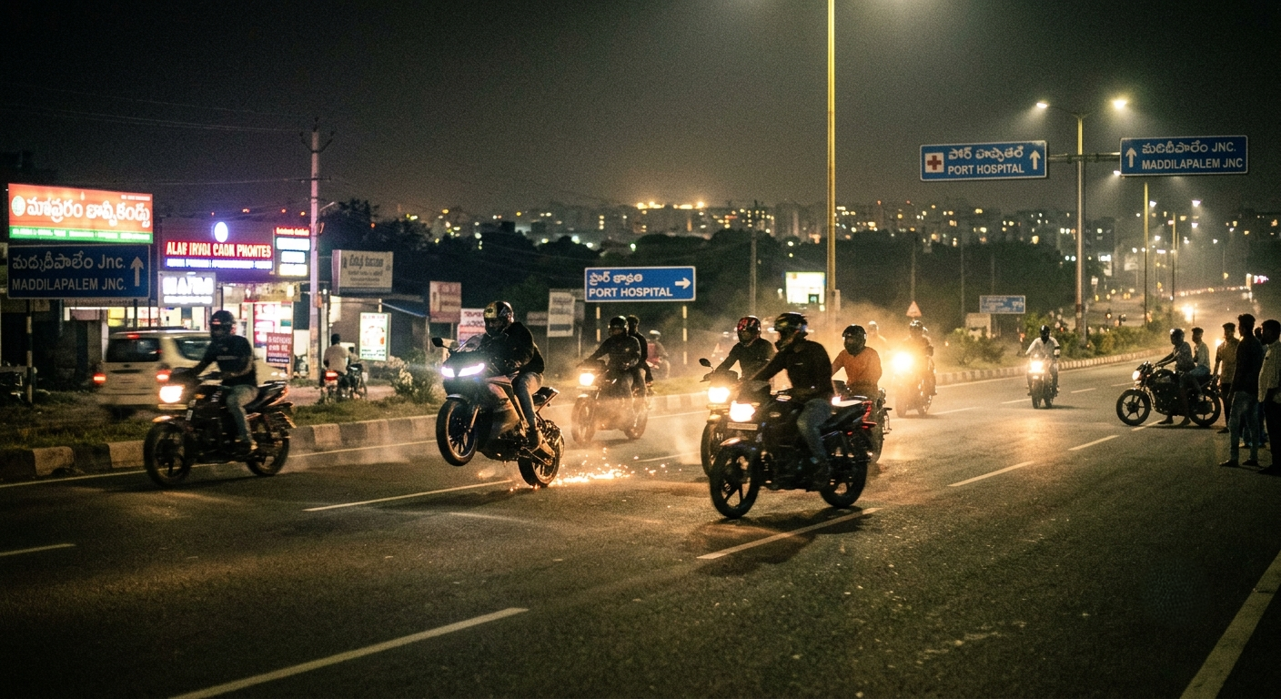 Midnight bike racing on NH-16 raises safety concerns