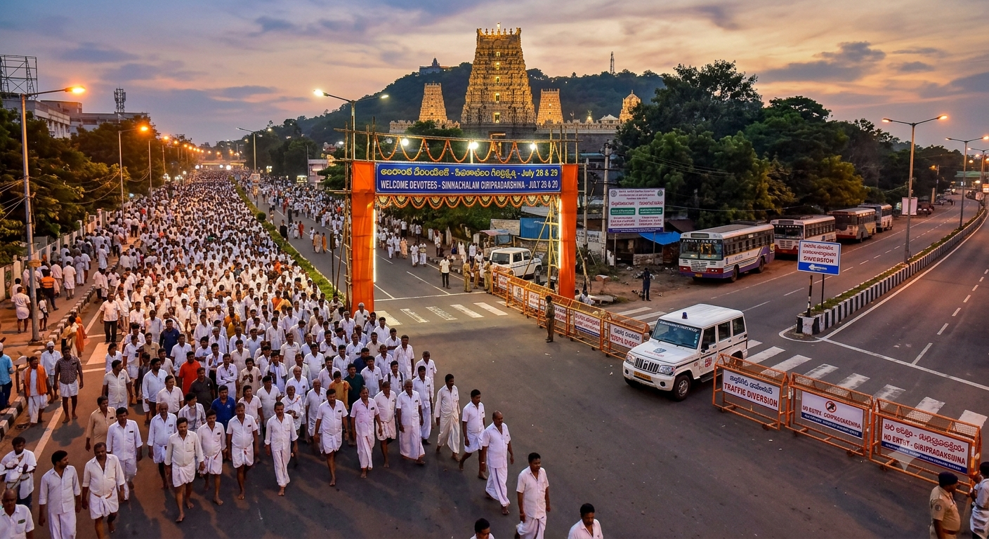 Traffic restrictions for Simhachalam Giripradakshina raise concerns among commuters