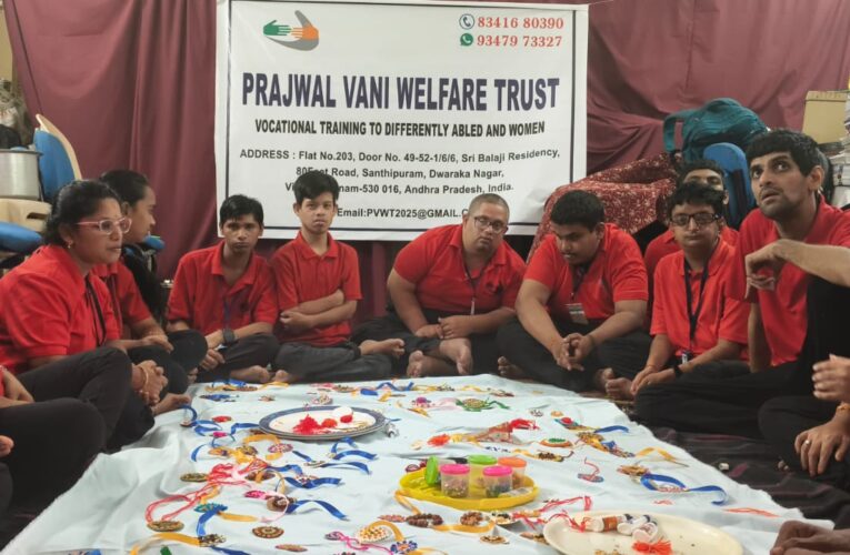Eco-friendly rakhis made by children with disabilities at Prajwal Vani Welfare Trust