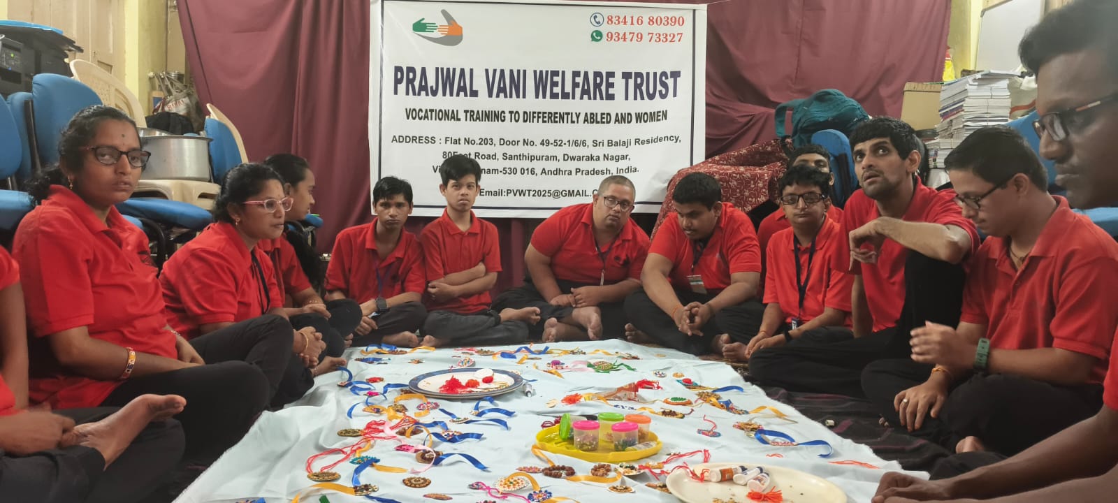 Eco-friendly rakhis made by children with disabilities at Prajwal Vani Welfare Trust