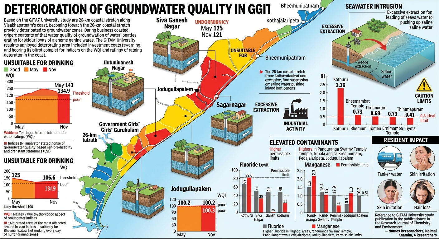 Groundwater quality deteriorating along Visakhapatnam’s coast