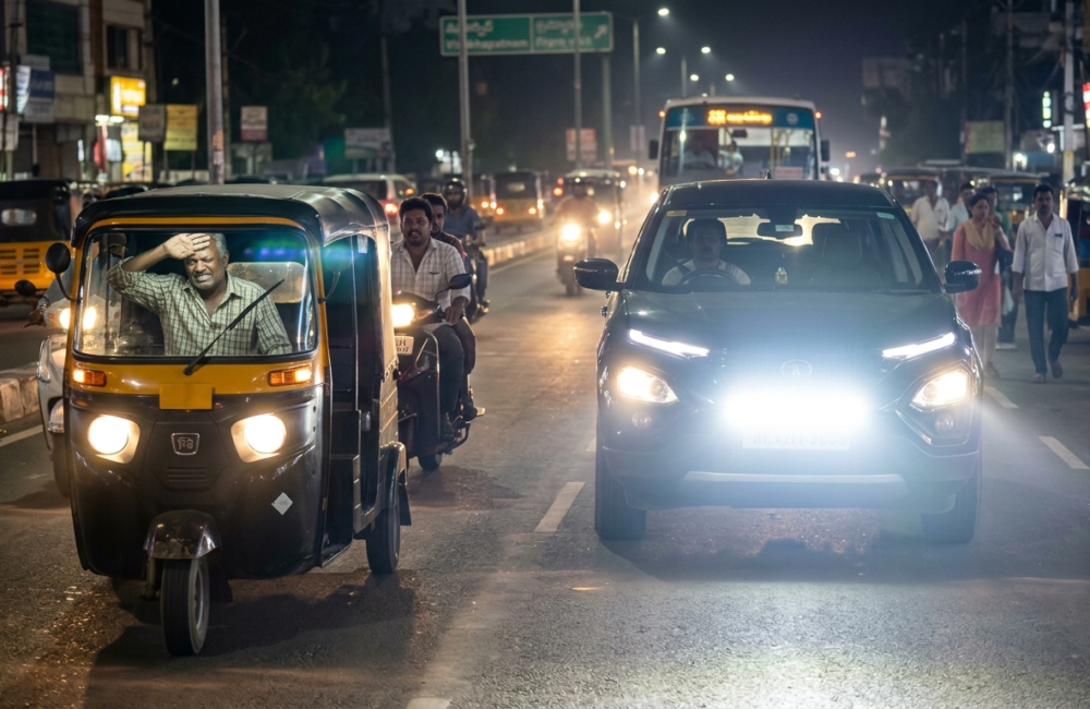 High-beam LED lights raise road safety concerns in Visakhapatnam