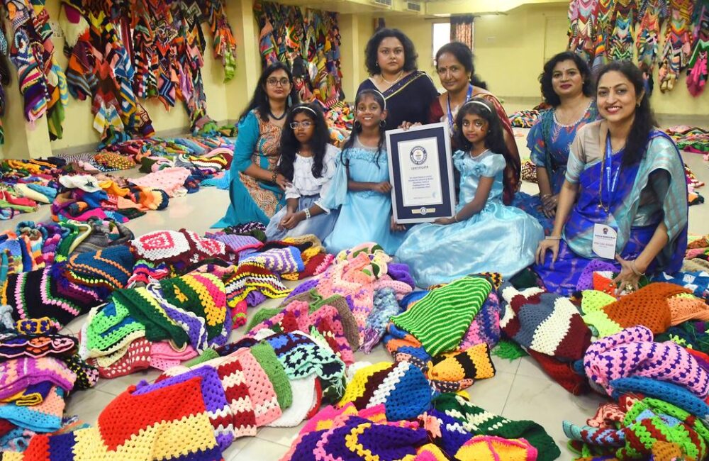 47,000 crocheted flags help Mahila Manovikas enter Guinness record