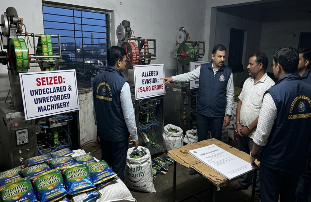 GST officials detect ₹54.60 crore pan masala duty evasion in Vizag