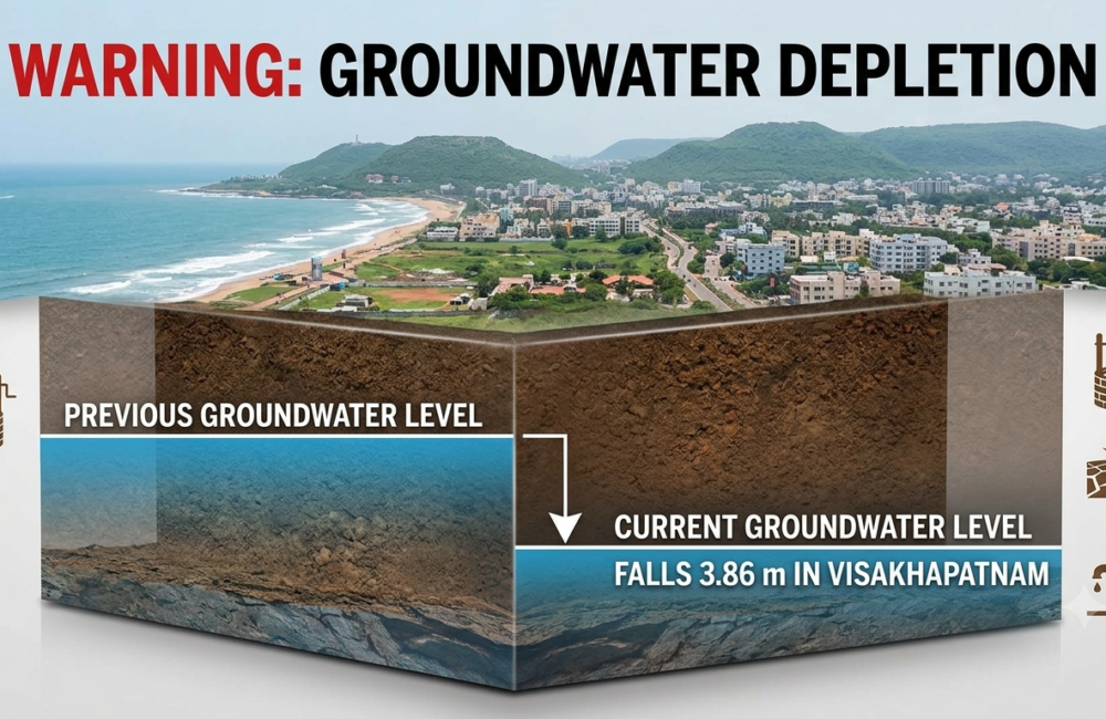 Groundwater level falls 3.86 m in Visakhapatnam