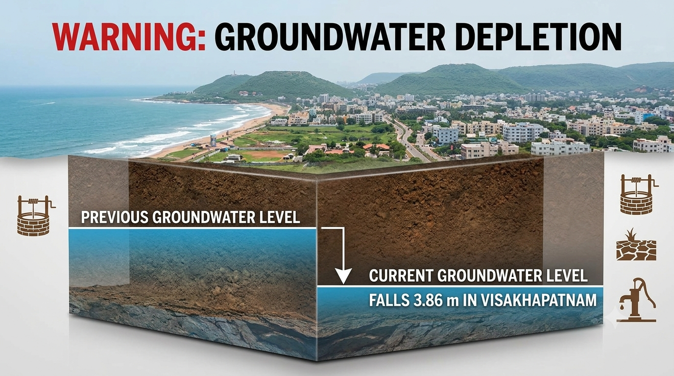 Groundwater level falls 3.86 m in Visakhapatnam