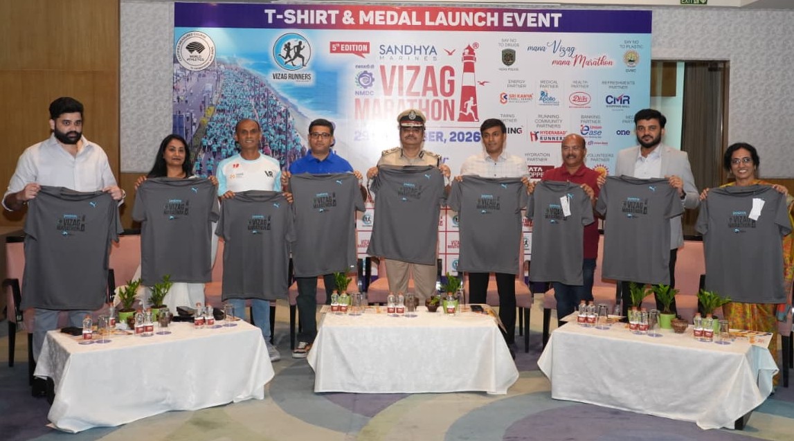 Sandhya Marines Vizag Marathon: T-shirt and medal unveiled