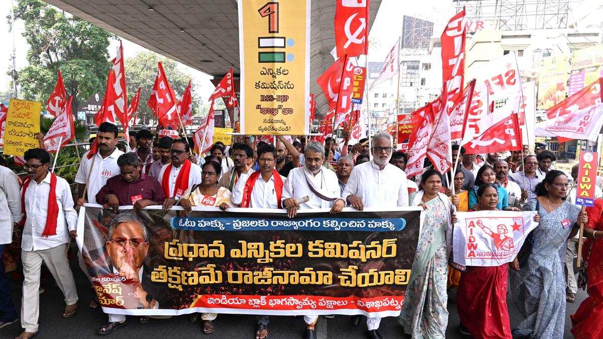 INDIA bloc seeks CEC’s removal at Vizag hunger strike