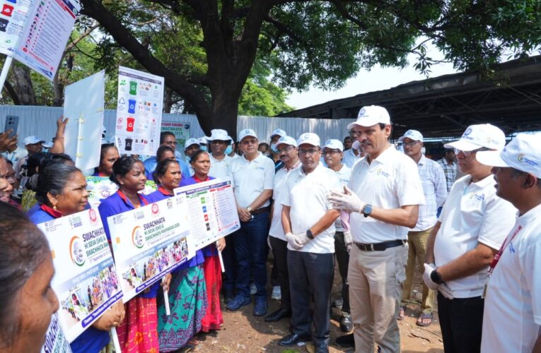 SCoR General Manager leads cleanliness drive at Visakhapatnam station